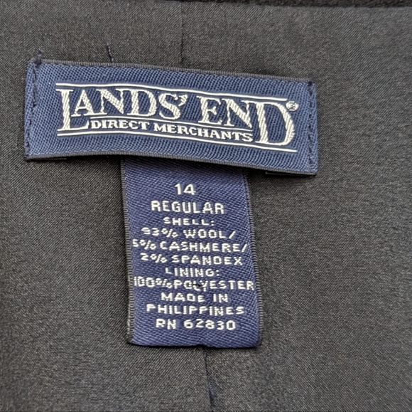 Lands End blazer jacket wool/cashmere M black. Perfect staple for your closet - Picture 6 of 11